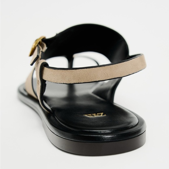 NWT Zara Asymmetric Suede Sandals - Picture 5 of 7